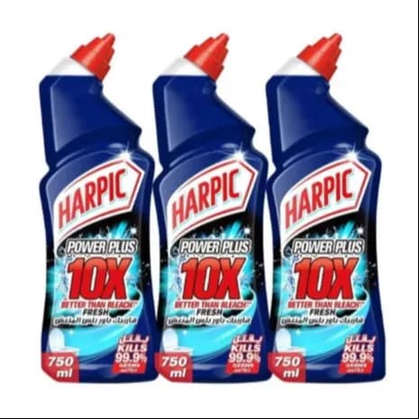 Harpic Power Plus 10X Fresh Disinfectant Toilet Cleaner, 3x750ml