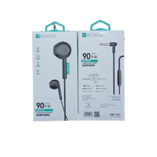 Admos Latest 90 Degree 3.5mm Earphone - Black