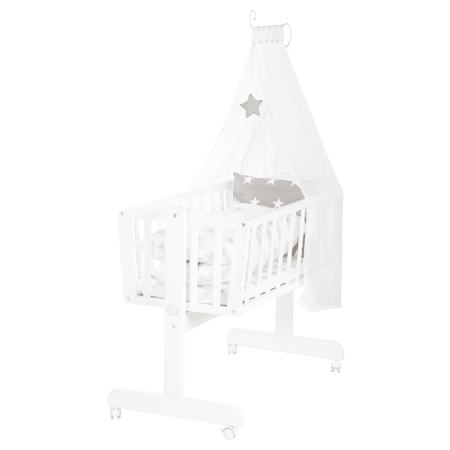 Roba Complete Wooden Cradle Set Little Stars (White)