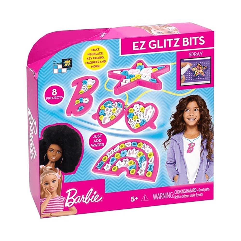 Barbie EZ Glitz Bits Jewelry & Key Chain Art Kit 5+ Years