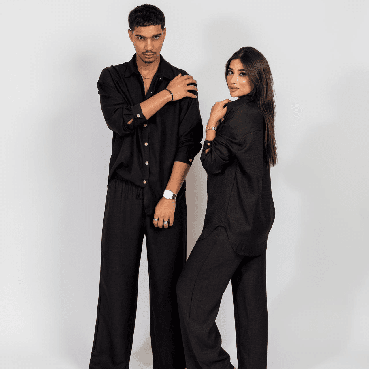 Long Sleeve Shirt with Wide Leg Pant Size Xl