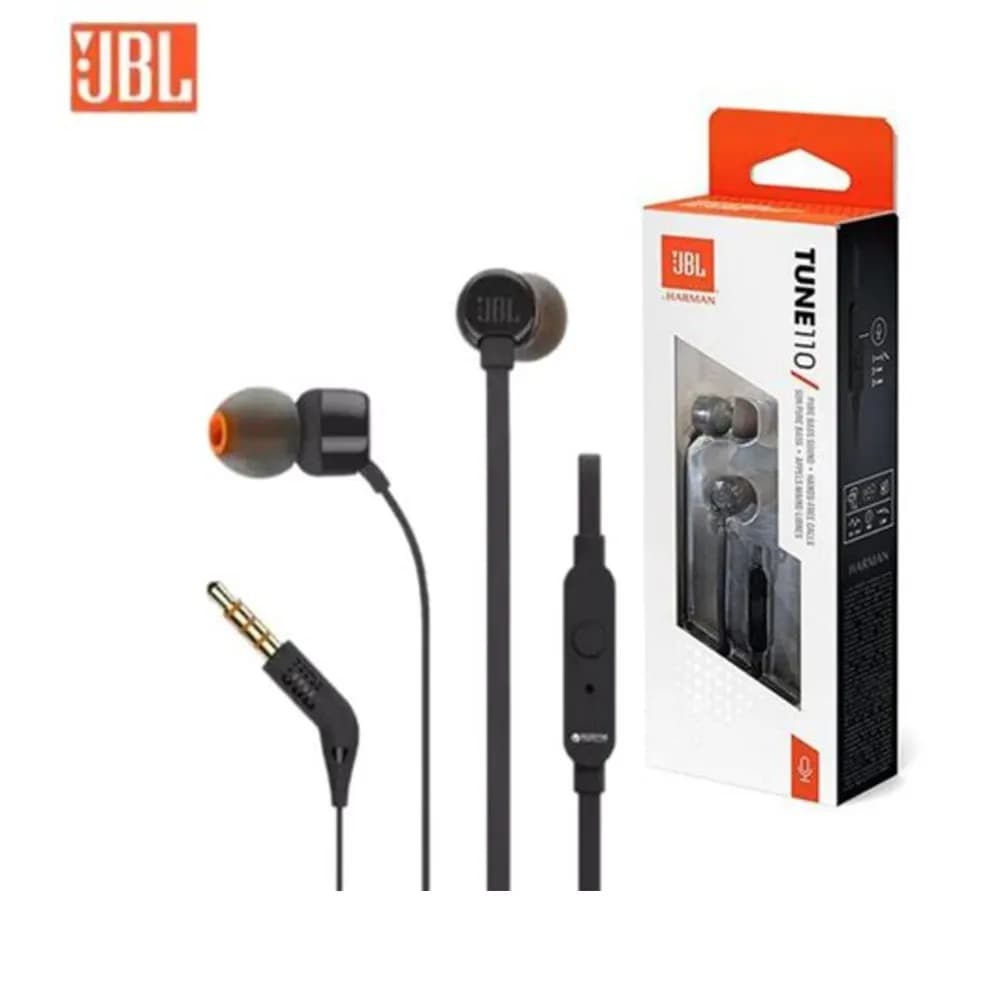 JBL Tune In-Ear Headphones with Microphone (110) - Black