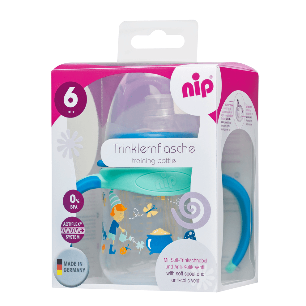 Nip Wide Neck Training Bottle 150mL (Elves Blue)
