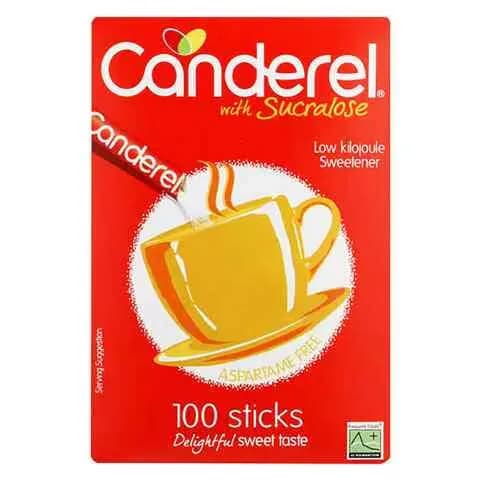 Canderel Sugar Sticks Sweetener Sucralose 100 sticks, 100g