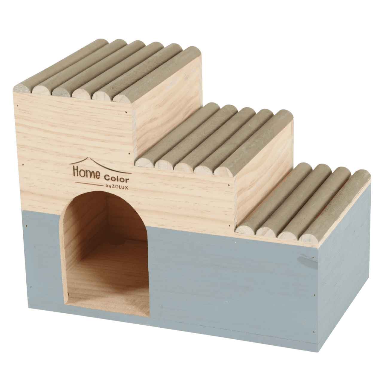 Zolux - Home Color Wooden House With Round Timbers - Large/Grey