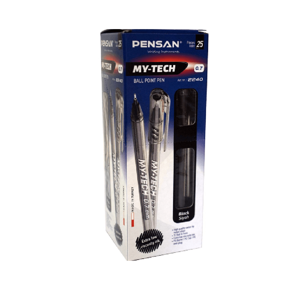 Pensan Ballpoint Pen 0.7 mm 25 Pcs Black 1189 Pack
