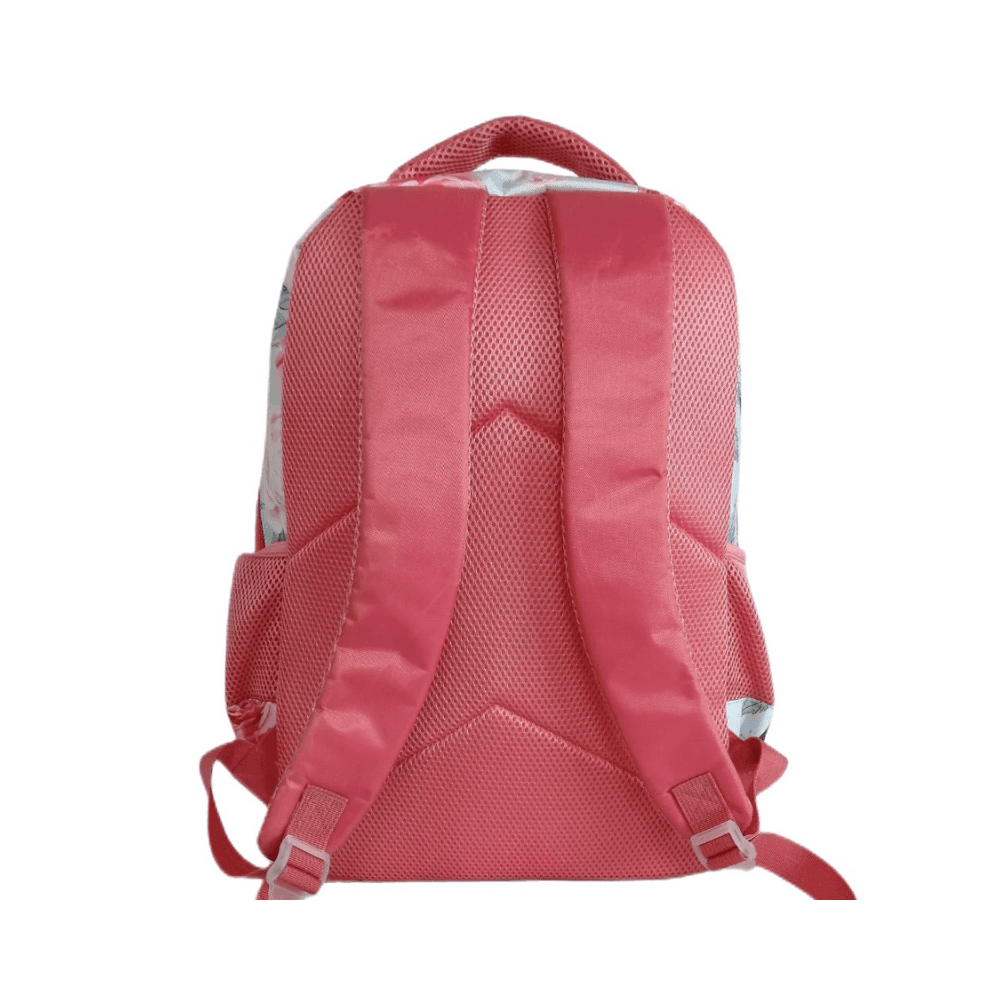 Nomad Secondary Backpack Flower Design 18 Inch - Pink On Grey