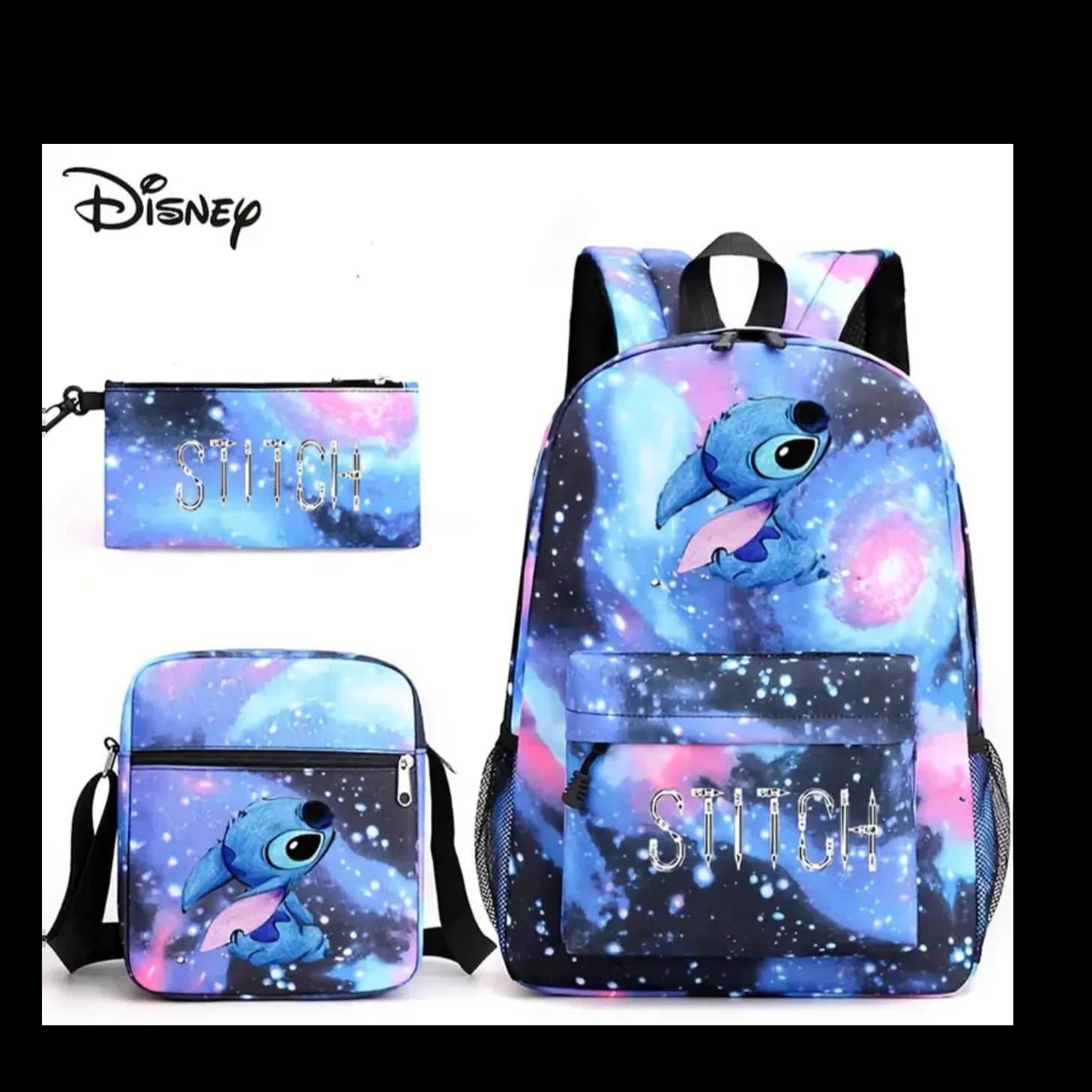 Disney Stitch School Bag - 3 Pcs 