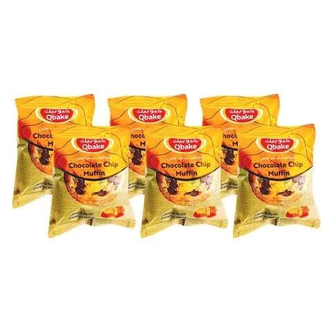 Qbake Chocolate Chip Muffin 60g x Pack Of 6