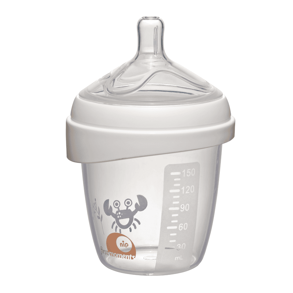 Nip First Moments Wide Neck PP Feeding Bottle Crab 150ml