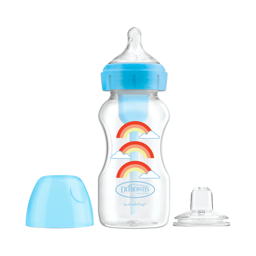 Dr.Browns Pp W N Options+Rainbows Bottle W/ Sippy Spout 270Ml (Blue) Pack Of 1