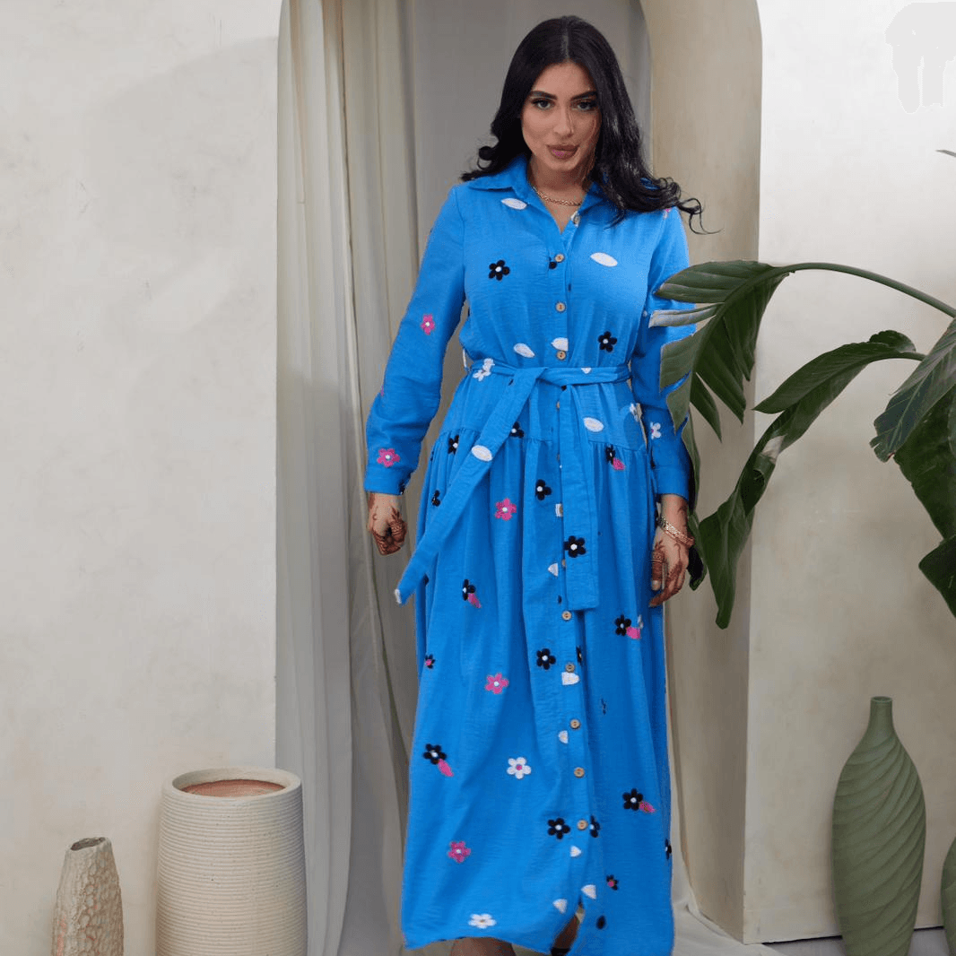 Linen Flora Dress M