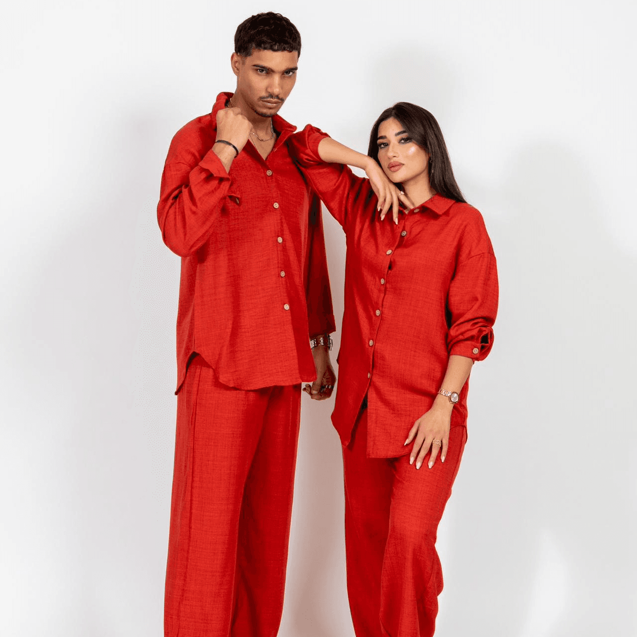 Long Sleeve Shirt + Wide Leg Pant Size S
