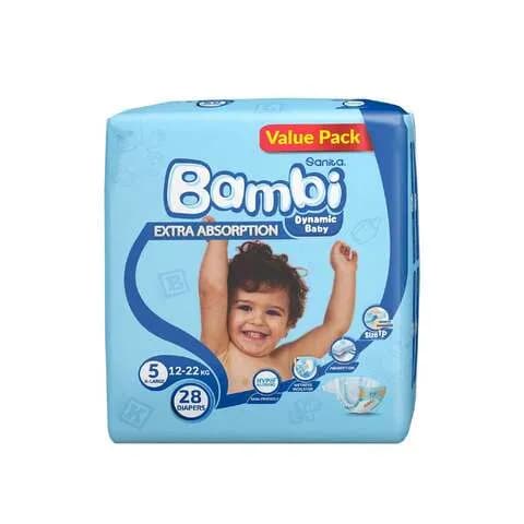 Sanita Bambi Diaper X- Large Size 5 13-25kg 28 Count