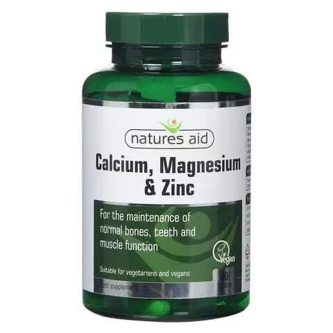 Natures Aid Calcium Magnesium & Zinc Tablets 90 Pieces