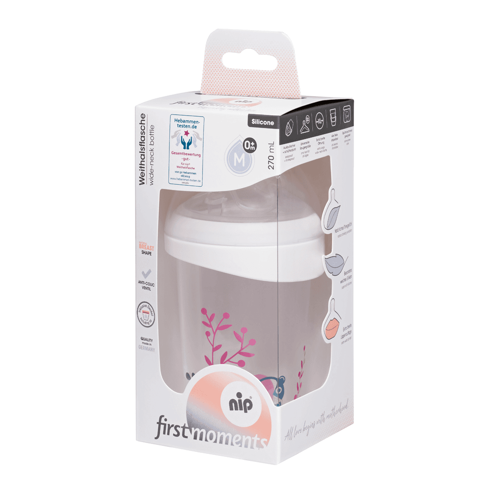 Nip First Moments Wide Neck PP Feeding Bottle Bear 270ml