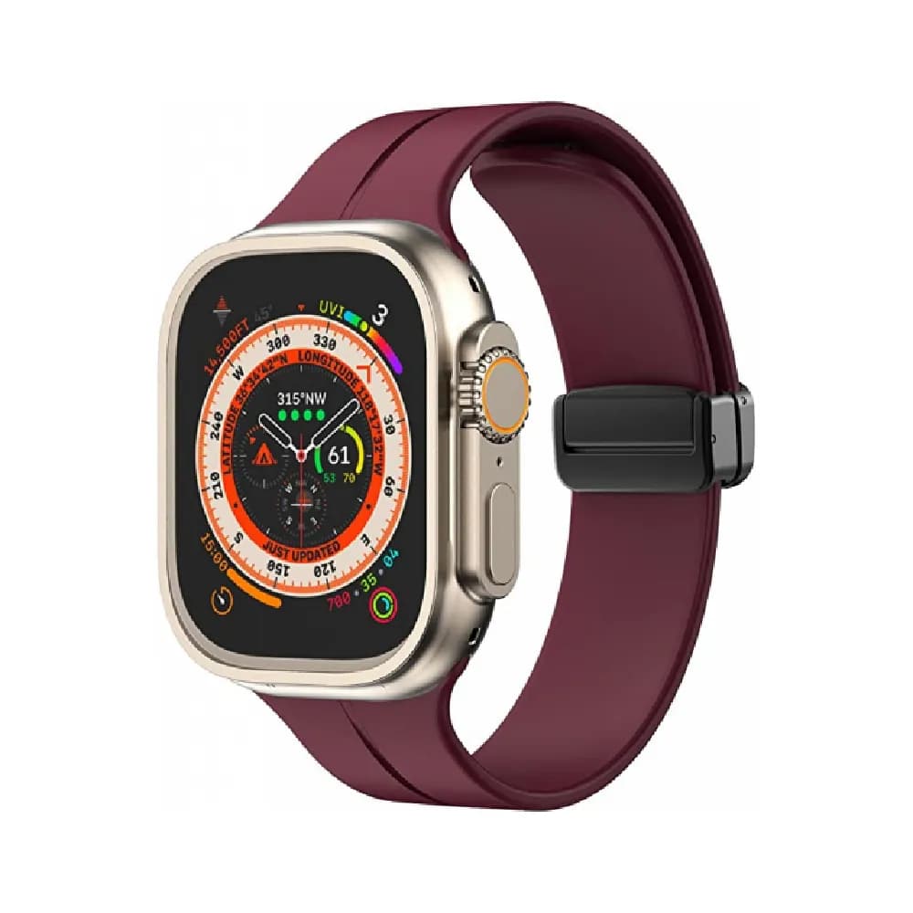 974Bands Sport Silicon Band with Magnetic Buckle - Maroon