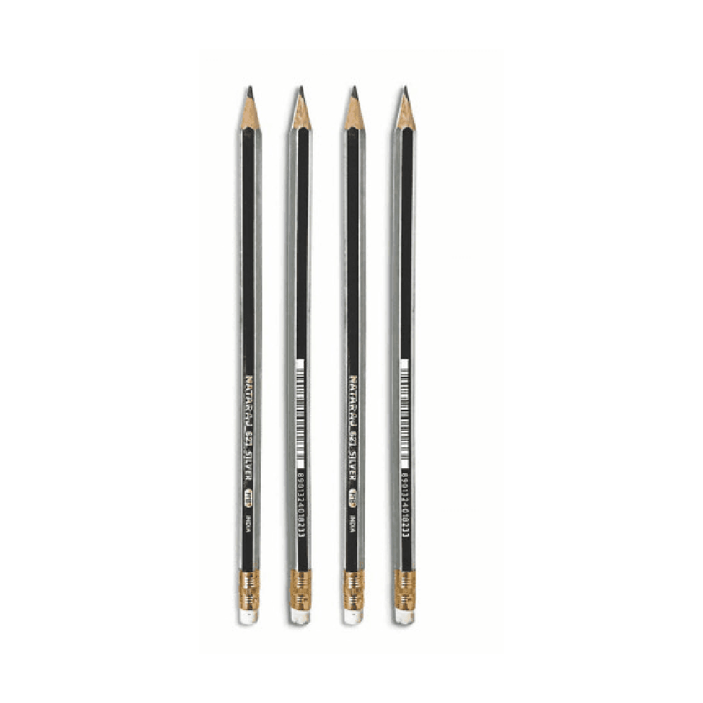 Nataraj 12 Silver Pencil With 1 Sharpener - 5184