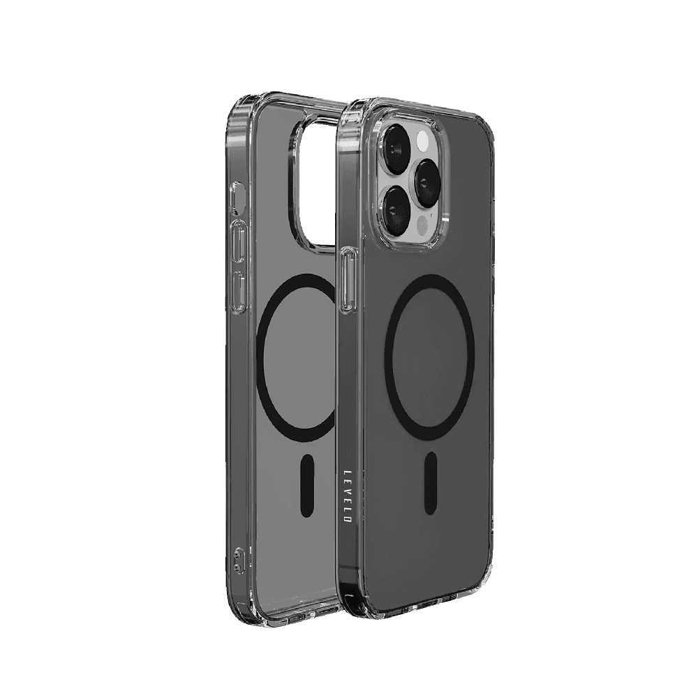 Levelo Original Magsafe Back Case For iPhone 14 Pro Max - Smoke/Clear