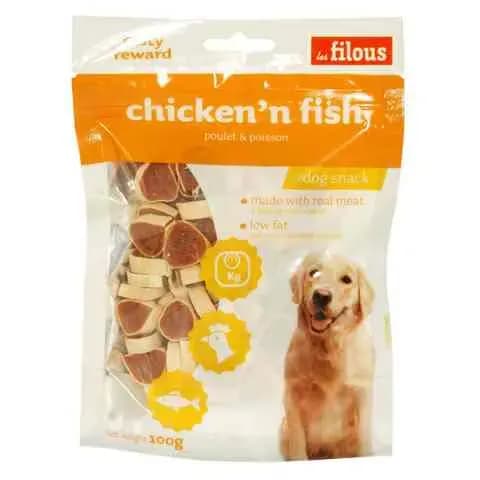 Les Filous Dog Snacks Chicken'n Fish 100g