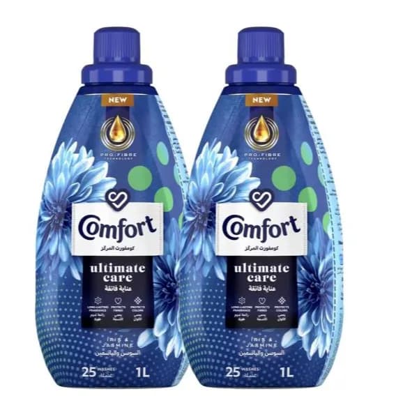 Comfort Ultimate Care Iris & Jasmine Fabric Softener, 2x1.5L