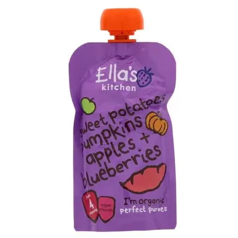 Ella's Kitchen Puree Sweet Potato Pumpkin Apple And Blueberry 120g