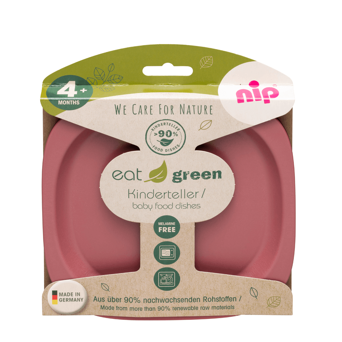 Nip Eco-Friendly Baby Food Plate for Toddlers Pack of 2 (Red)