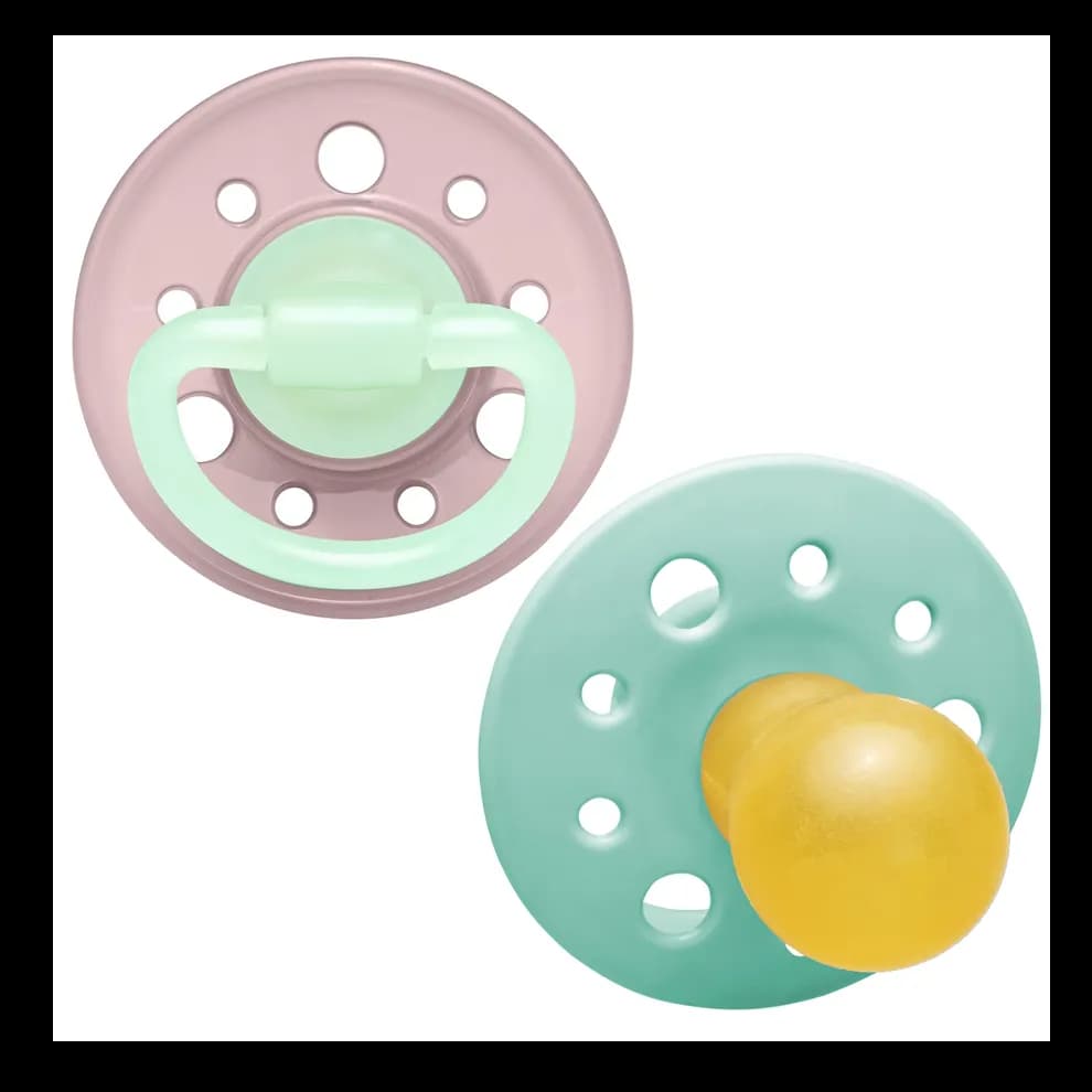 Nip Cherry Glow in the Dark Round Latex Soother (Rose & Green) 6m+