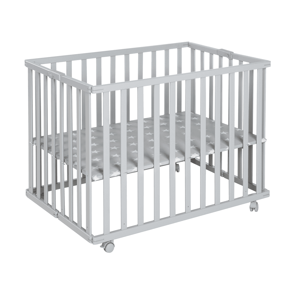 Roba Wooden Foldable Playpen 74 x 100 cm (Taupe)