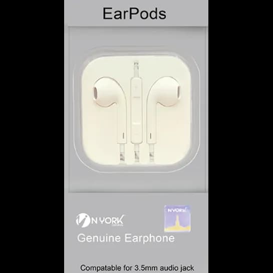 Nyork Earpods Earphone for 3.5MM Audio Jack NYE-18 - White