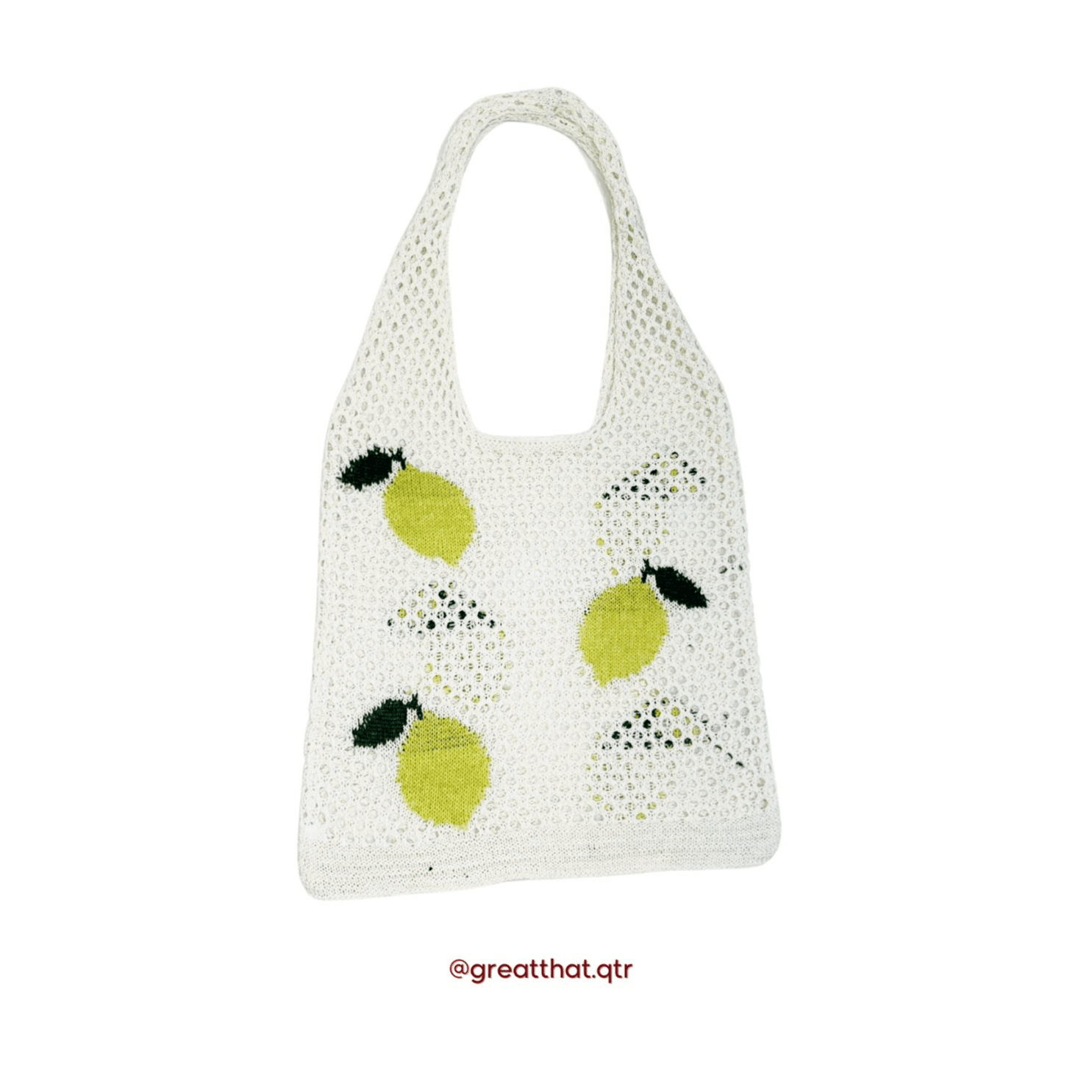 Beach Bag With Lemon Print 