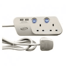 Total Extension 4Bs Outlets Indv. Switch 2M Cord With 2Usb