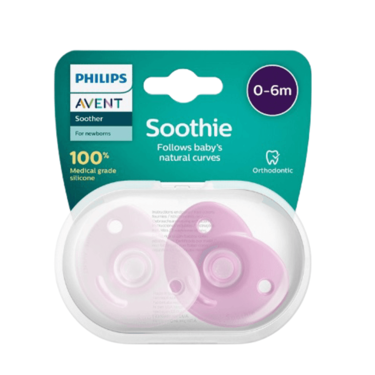 Philips Avent Soothie Sil 0-6 Months X2