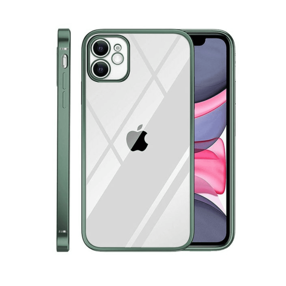 Clear Case For iPhone 13 - Green Edges