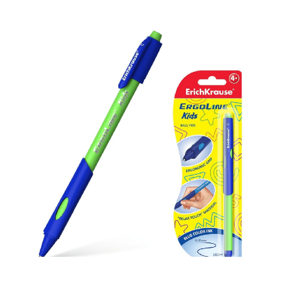 Erichkrause Ergoline Kids Ballpoint Pen Ultra Glide Technology Blue 1 Pcs In Blister
