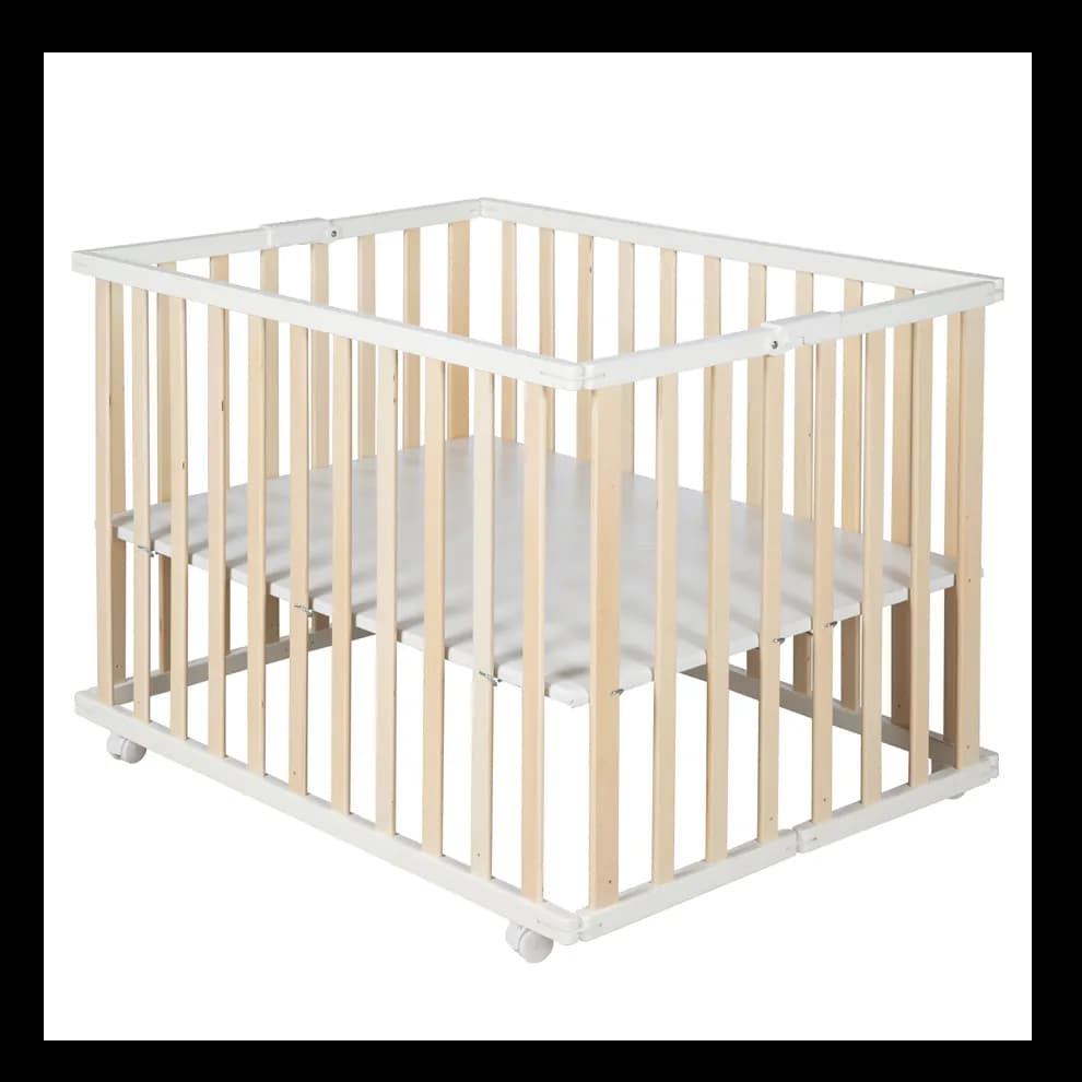 Roba Wooden Foldable Playpen 74 x 100 cm (White)