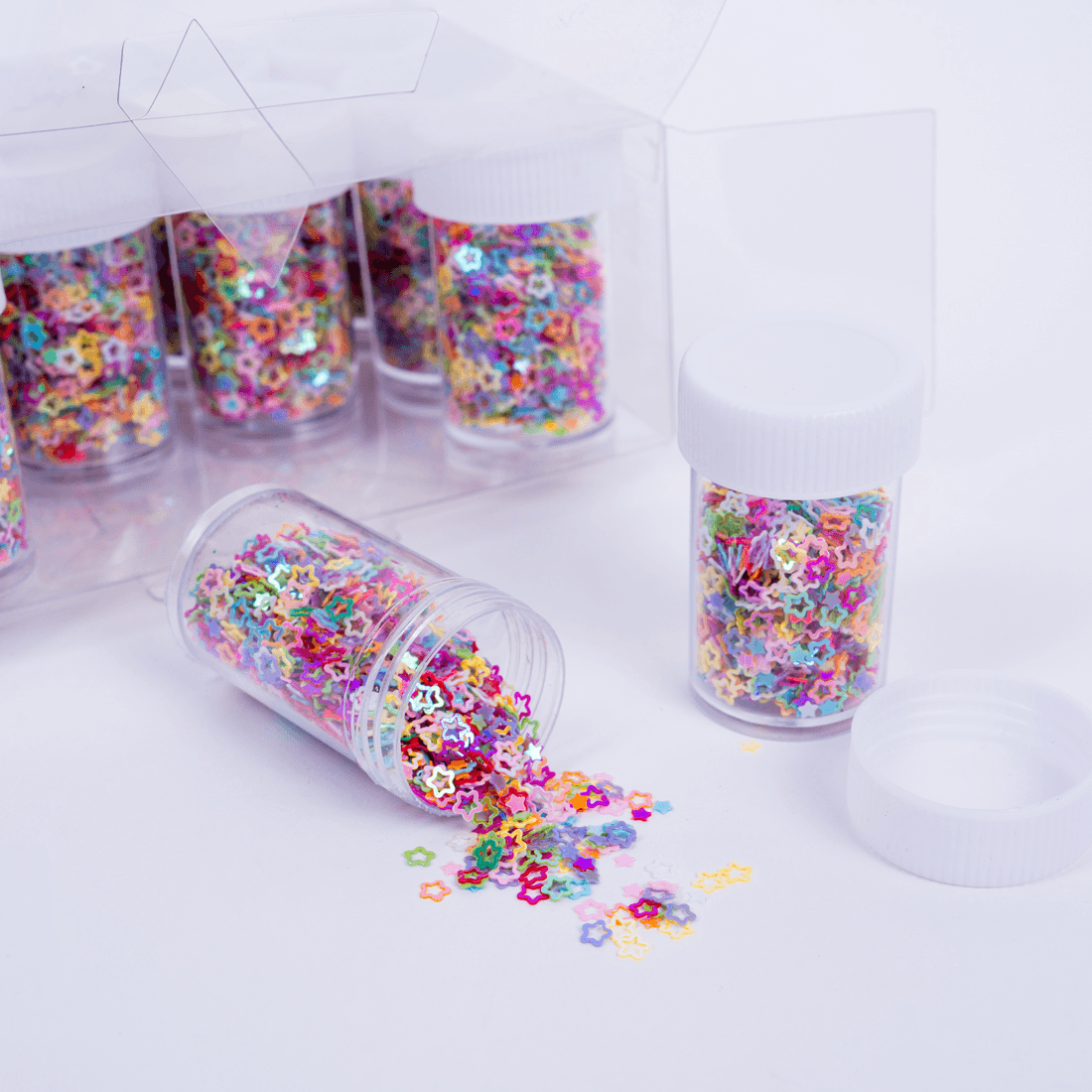 Thick Star Shaped Multicolored Craft Beads