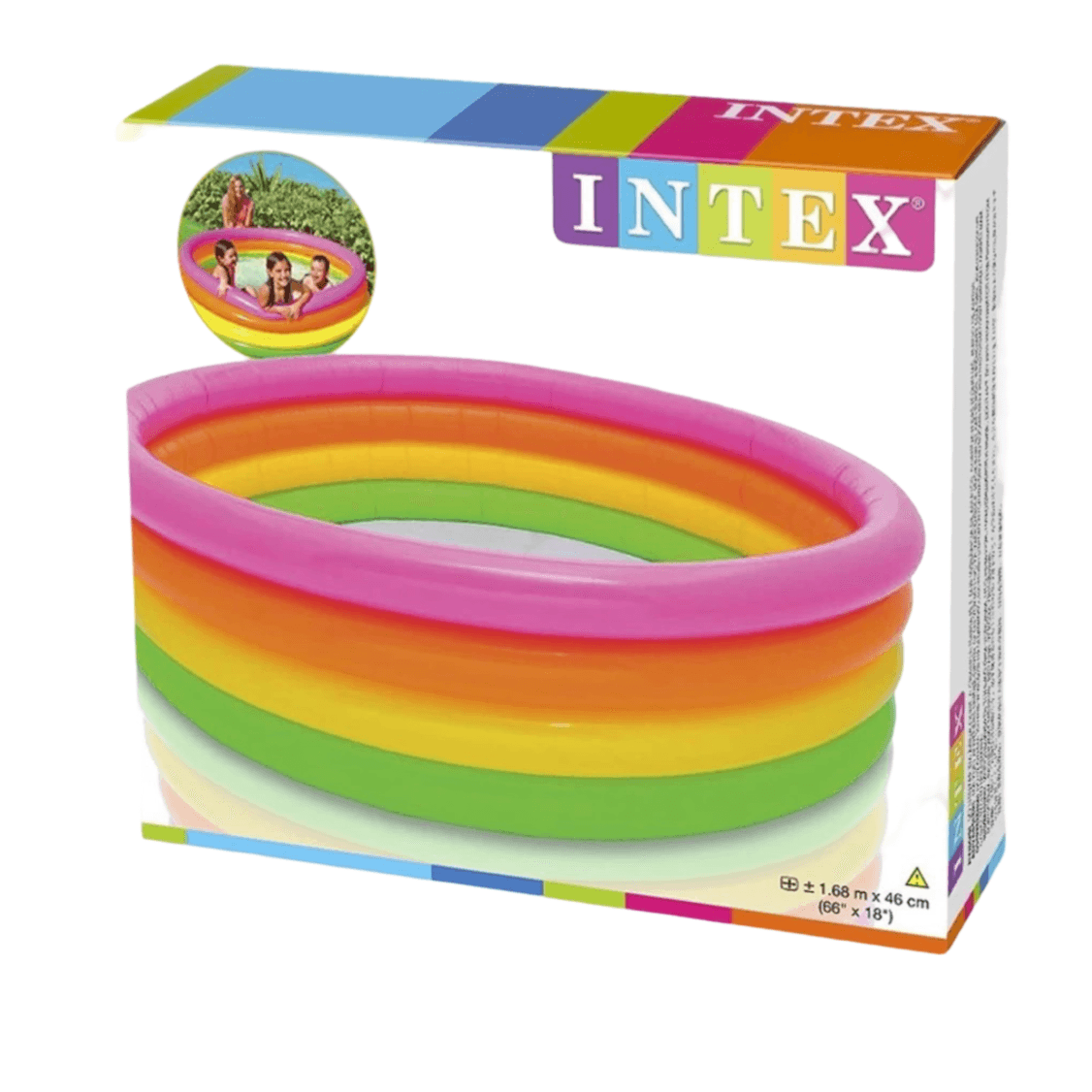 Intex Sunset Glow Pool, 4-Ring, Ages 3+, Shelf Box 42156441