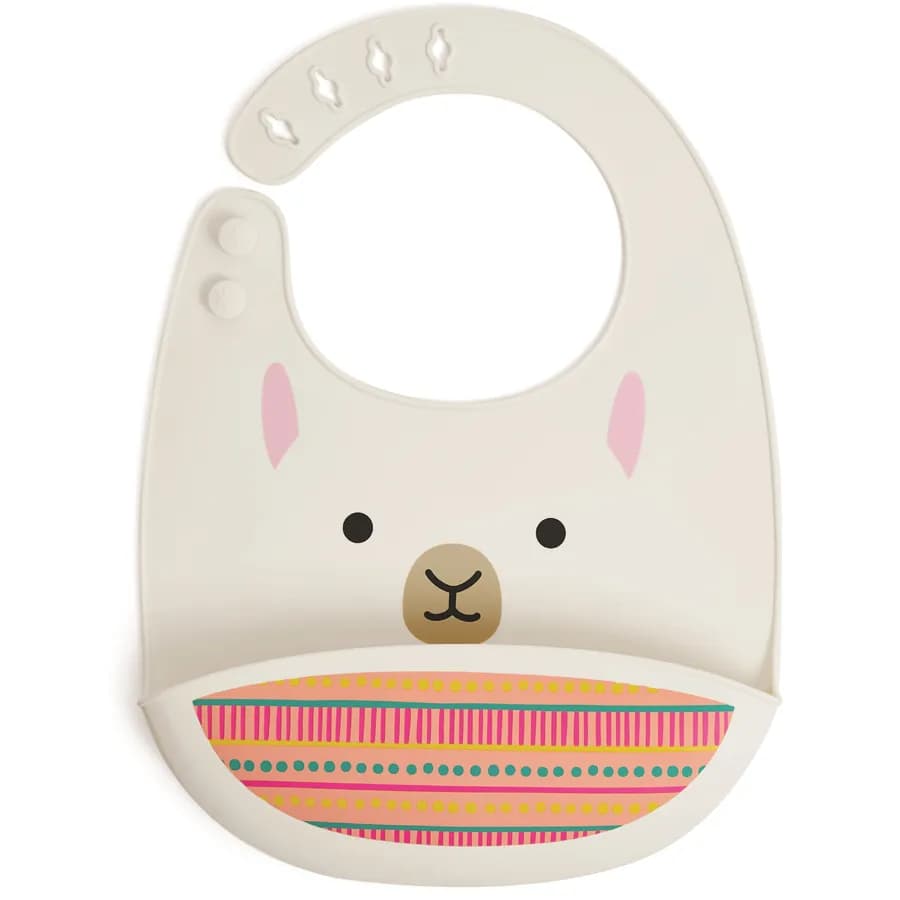 Skip Hop Zoo Fold & Go Silicone Bib Llama