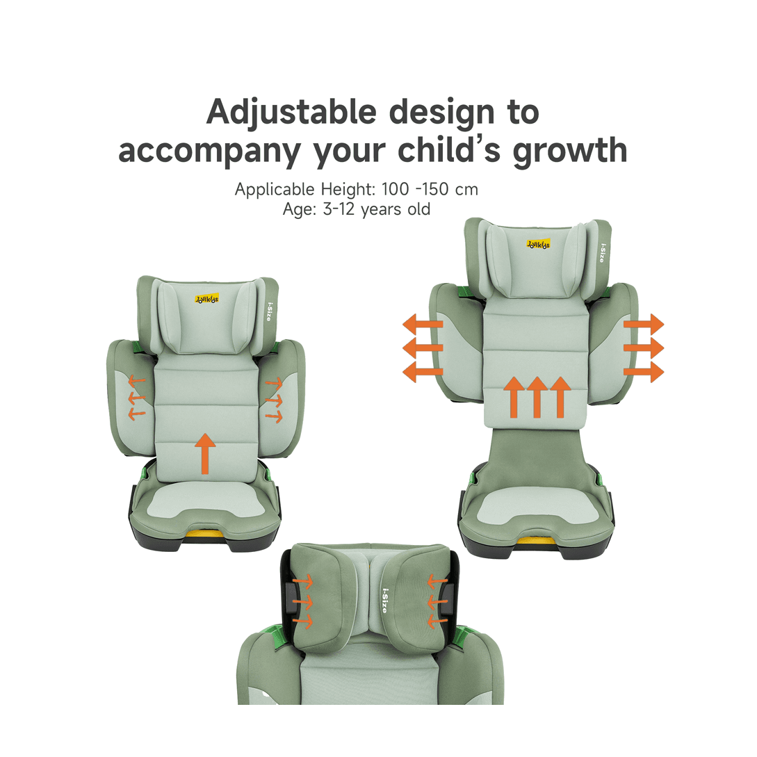 Jovikids Rober I-Size Booster Car Seat ISOFIX Cabin Size (Green)
