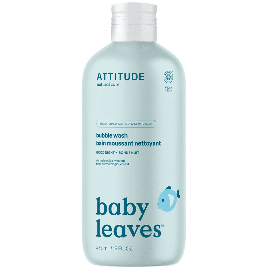 Attitude Baby Leaves Bubble Wash, Good Night Almond Milk 473Ml