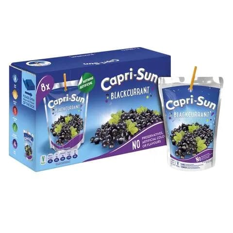 Capri Sun Juice Blackcurrant 200ml x 8 Pieces