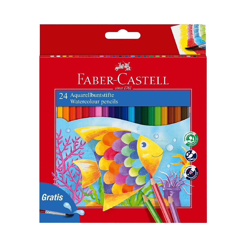 Faber-Castell Fish Design Water Colour Pencils 24 Multi Colors CLFC26_250 Set