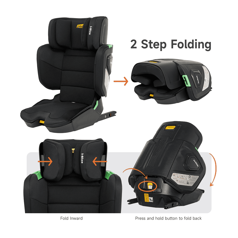 Jovikids Rober I-Size Booster Car Seat ISOFIX Cabin Size (Black)