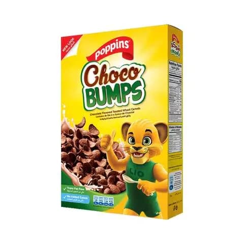 Poppins Choco Bumps Chocolate Flavored Toasted Wheat Cereals 500gr