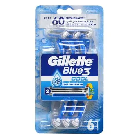 Gillette Blue 3 Cool Shaving Razors For Men 6-Piece