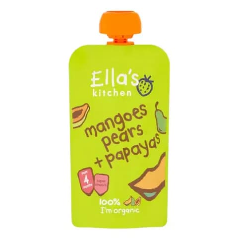 Ella's Kitchen Organic Puree Mangoes Pears And Papayas 120g