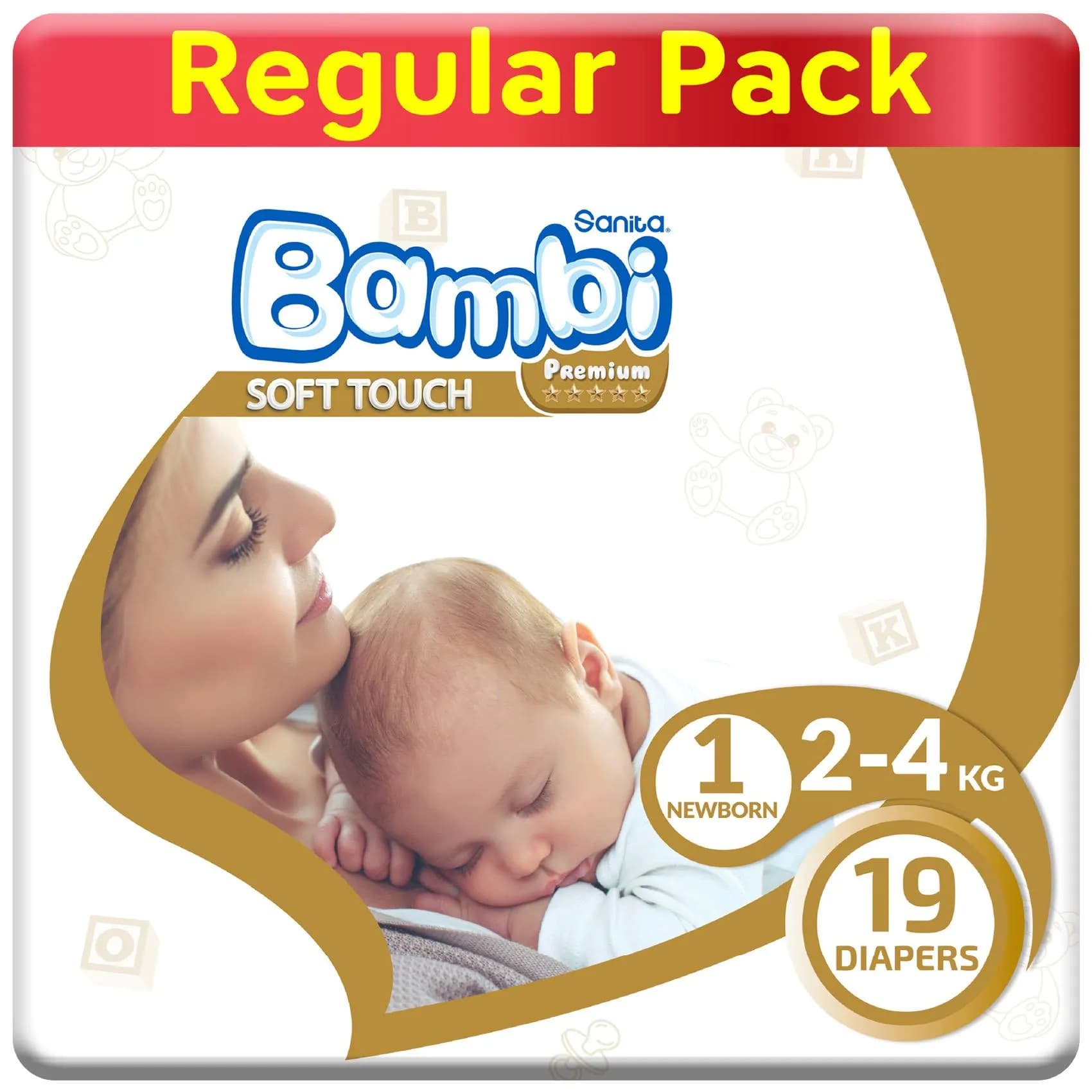 Sanita Bambi Baby Diapers Regular Newborn Size 1 19s