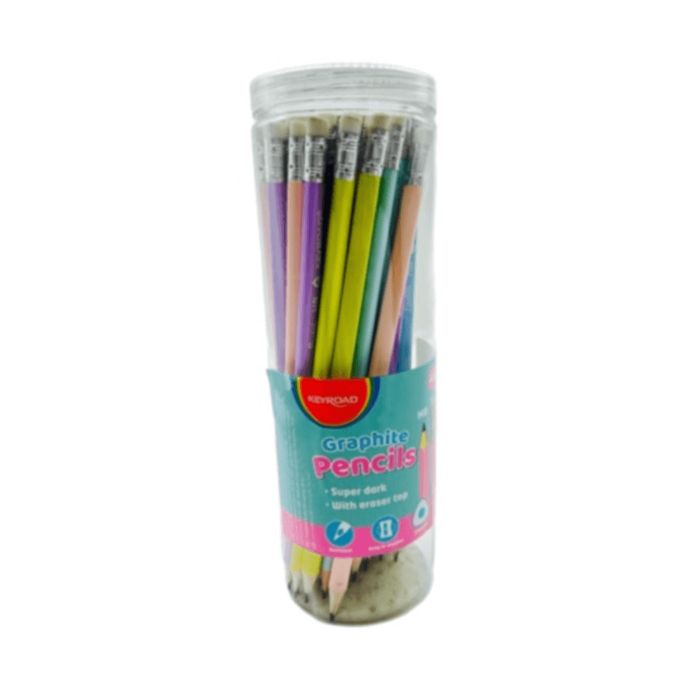 Keyroad Graphite Pencil 48 Pcs 12001 Pastel Colors with eraser tip