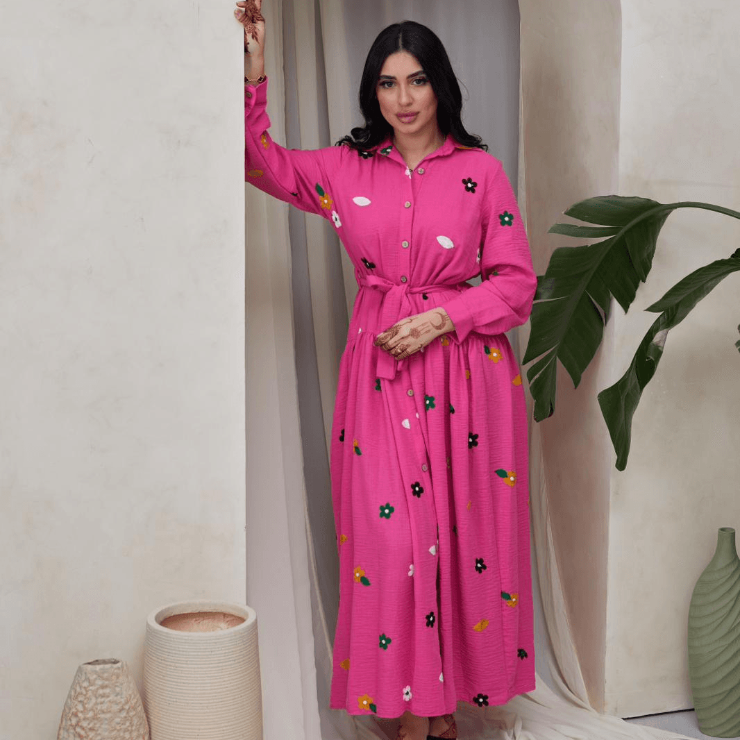 Linen Flora Dress 3Xl